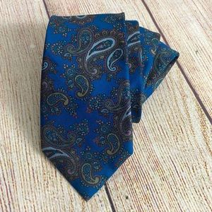 Givenchy Blue Silk Tie Paisley Made in Italy